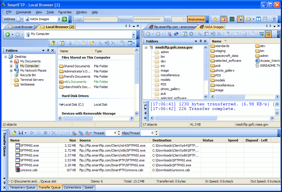 SmartFTP 2.5 Build 1008.23 x64 (한글지원) 썸네일